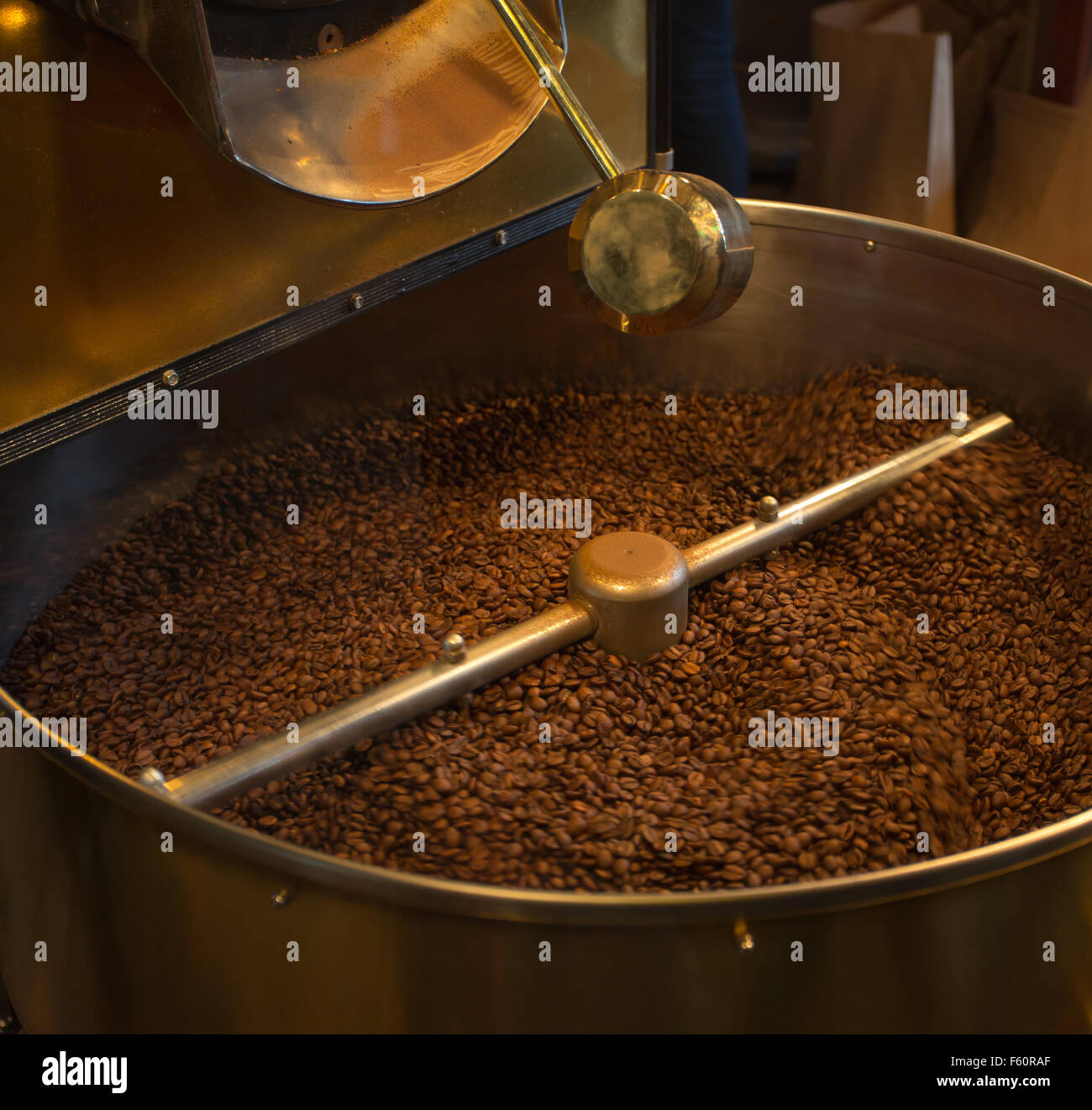 Closeup of coffee roaster bean cooling Stock Photo Alamy