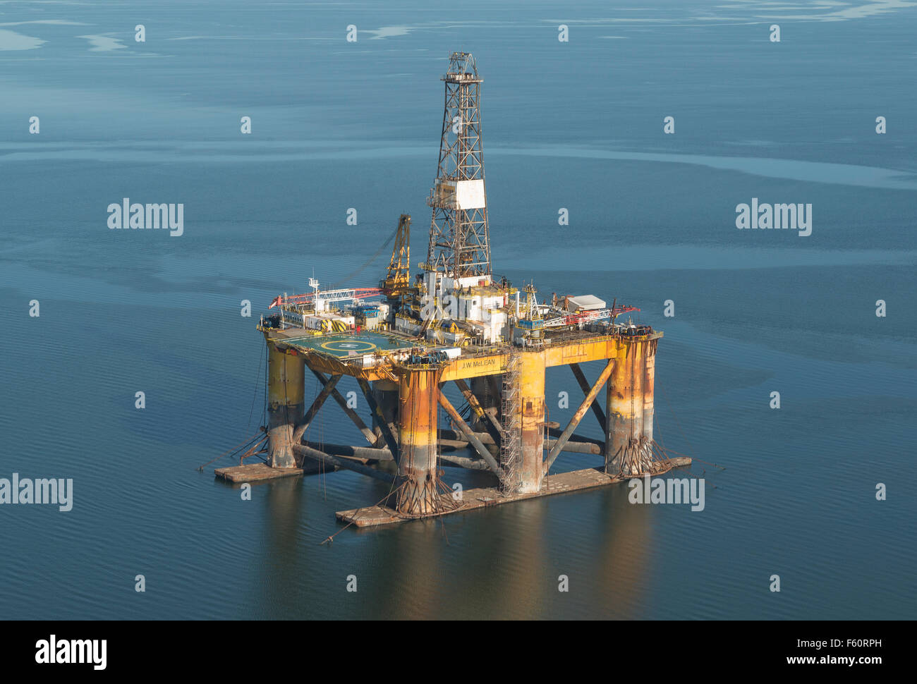 Oil Rig in the North Sea,Platform,oil,gas Stock Photo