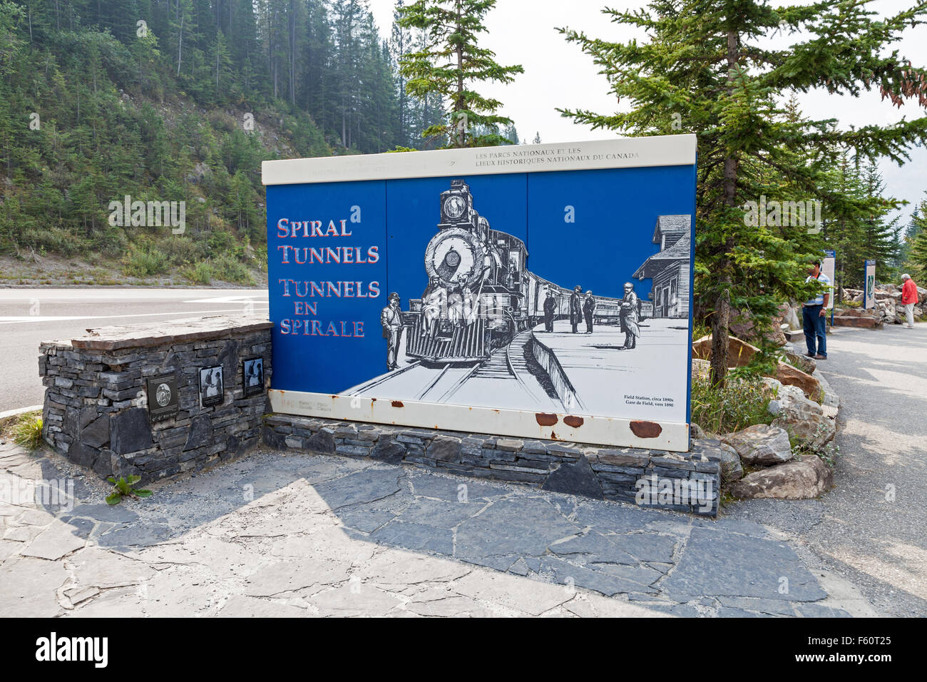 A sign for the Spiral Tunnels on The Big Hill on the Canadian Pacific