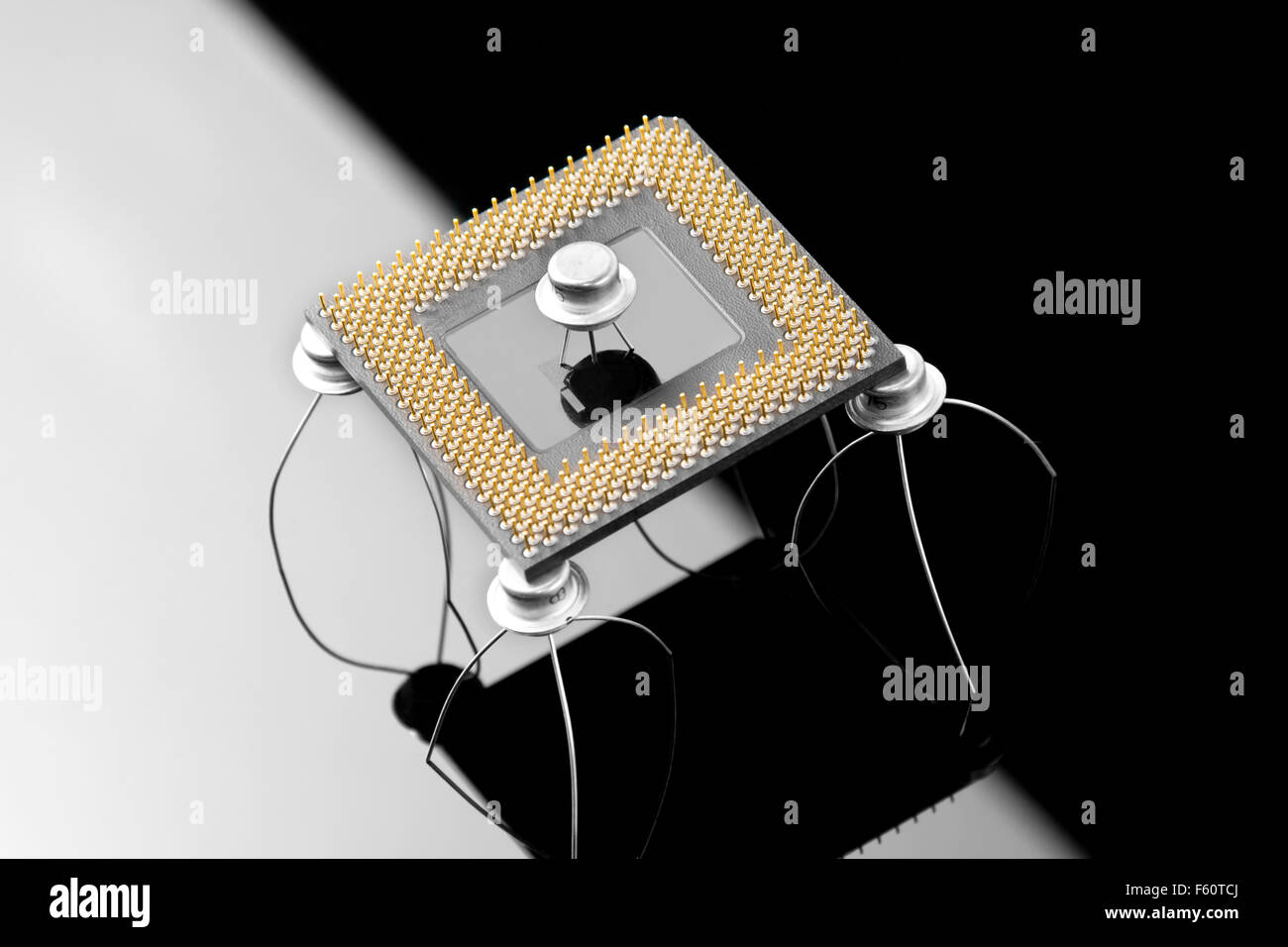 Concept of the modern processor from transistors Stock Photo