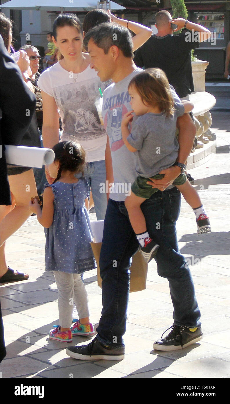 Comic book artist Jim Lee out shopping with his family at The Grove in  Hollywood Featuring: Jim Lee Where: Hollywood, California, United States  When: 26 Sep 2015 Stock Photo - Alamy