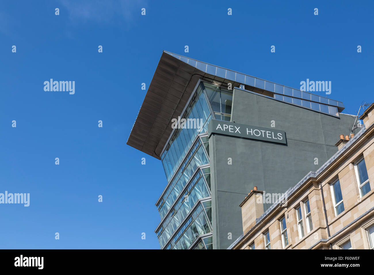 Detail of the Apex City of Glasgow Hotel building in Glasgow city centre, Scotland, UK Stock Photo