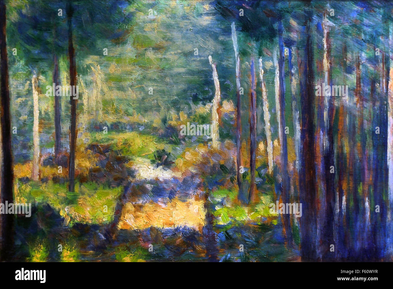 Allée en forêt,Barbizon - Driveway forest, Barbizon 1883 Georges Seurat (1859–1891)  France French Stock Photo