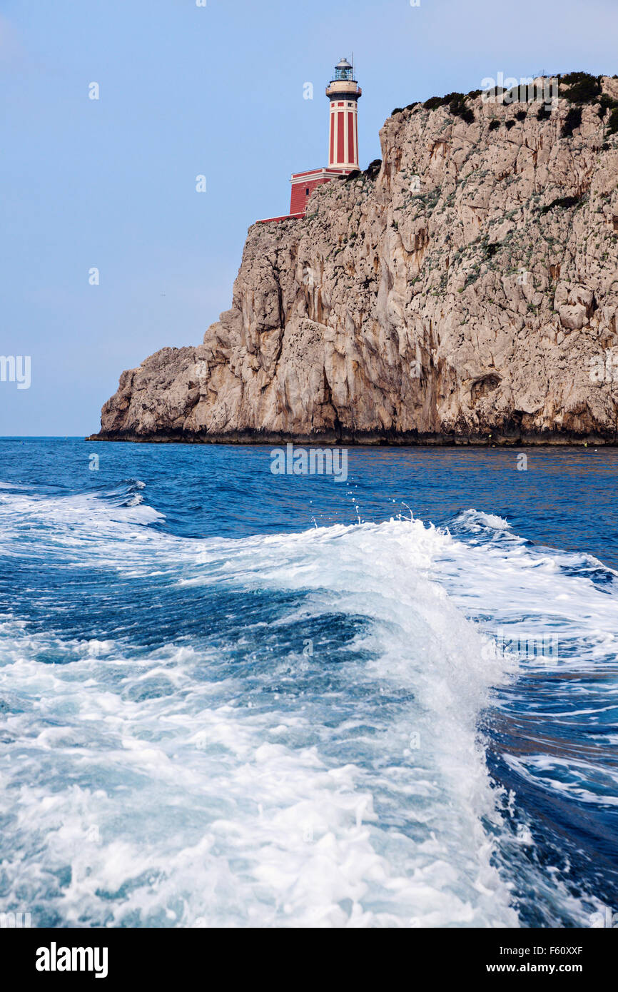 Capri Island Lighthouse on the cliff Stock Photo Alamy