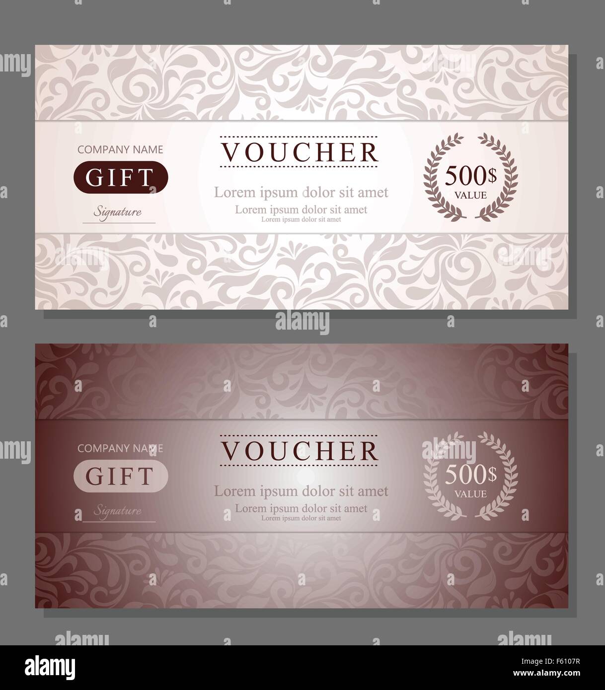 Vintage Gift Voucher Vector Template High Resolution Stock Regarding Elegant Gift Certificate Template