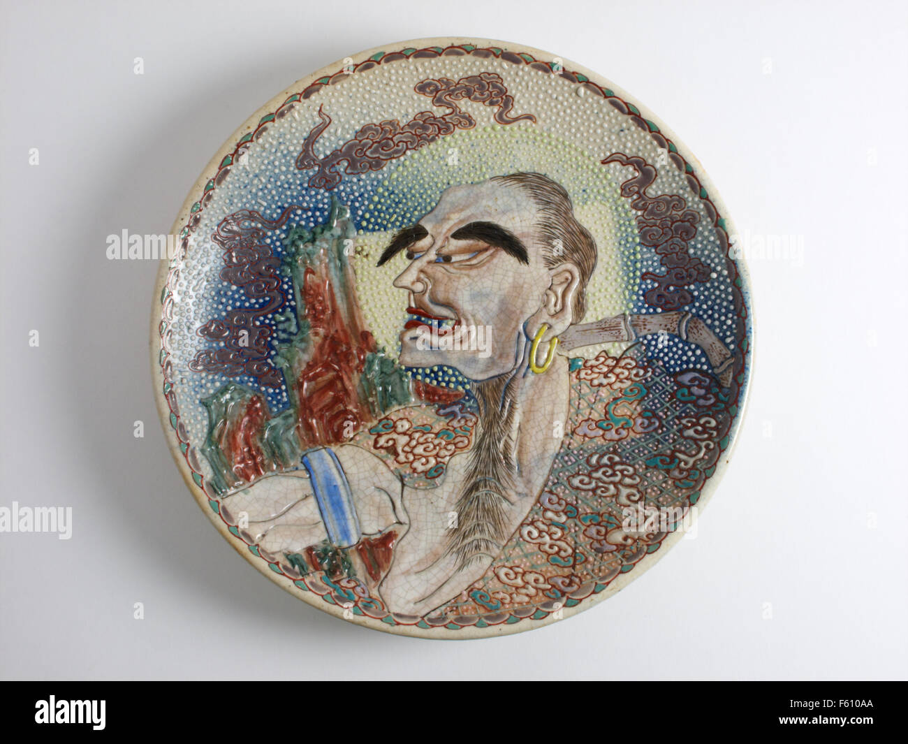 Antique Japanese Satsuma pottery plate Stock Photo Alamy