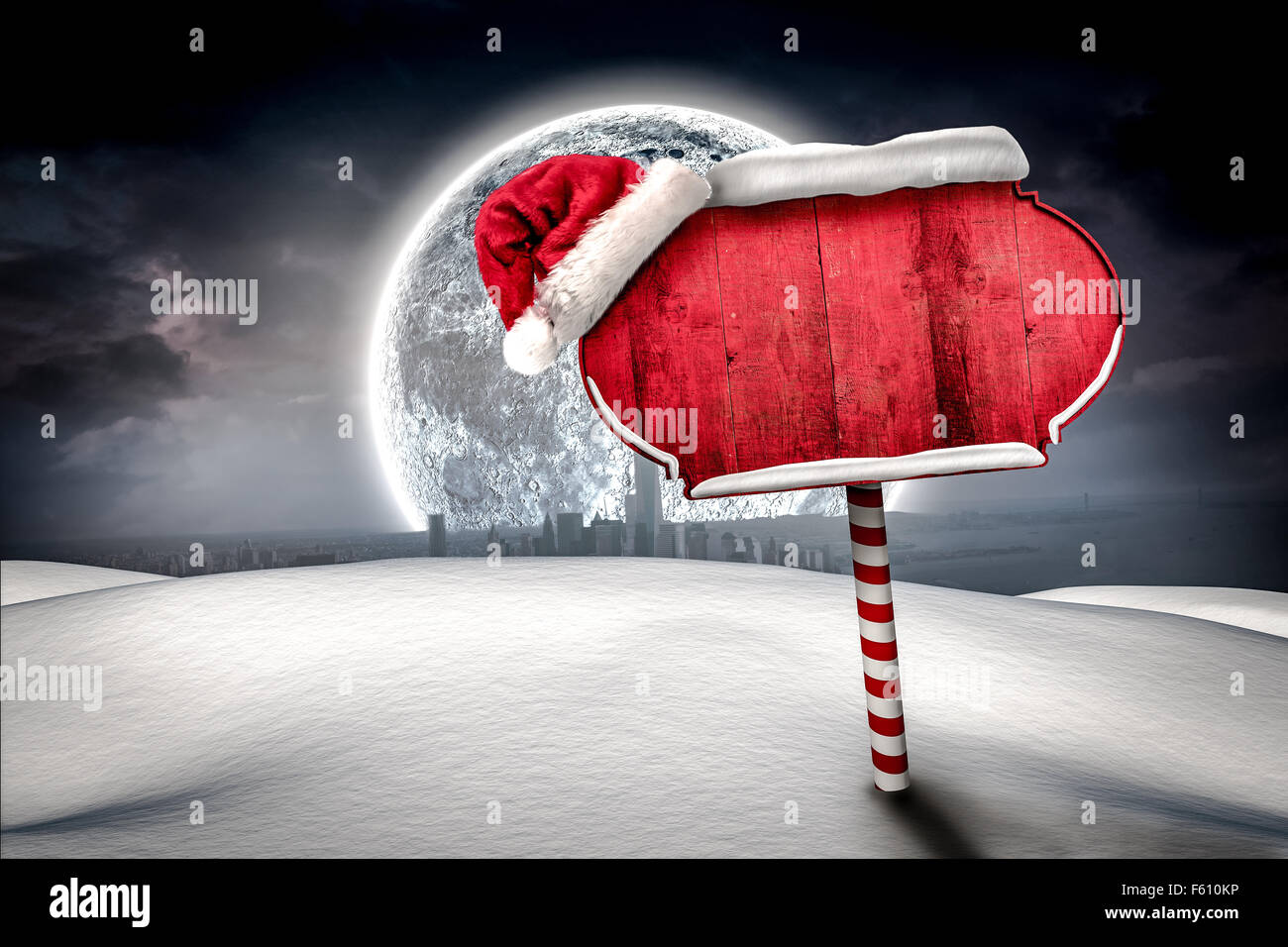 Santa sign in north pole Stock Photo Alamy