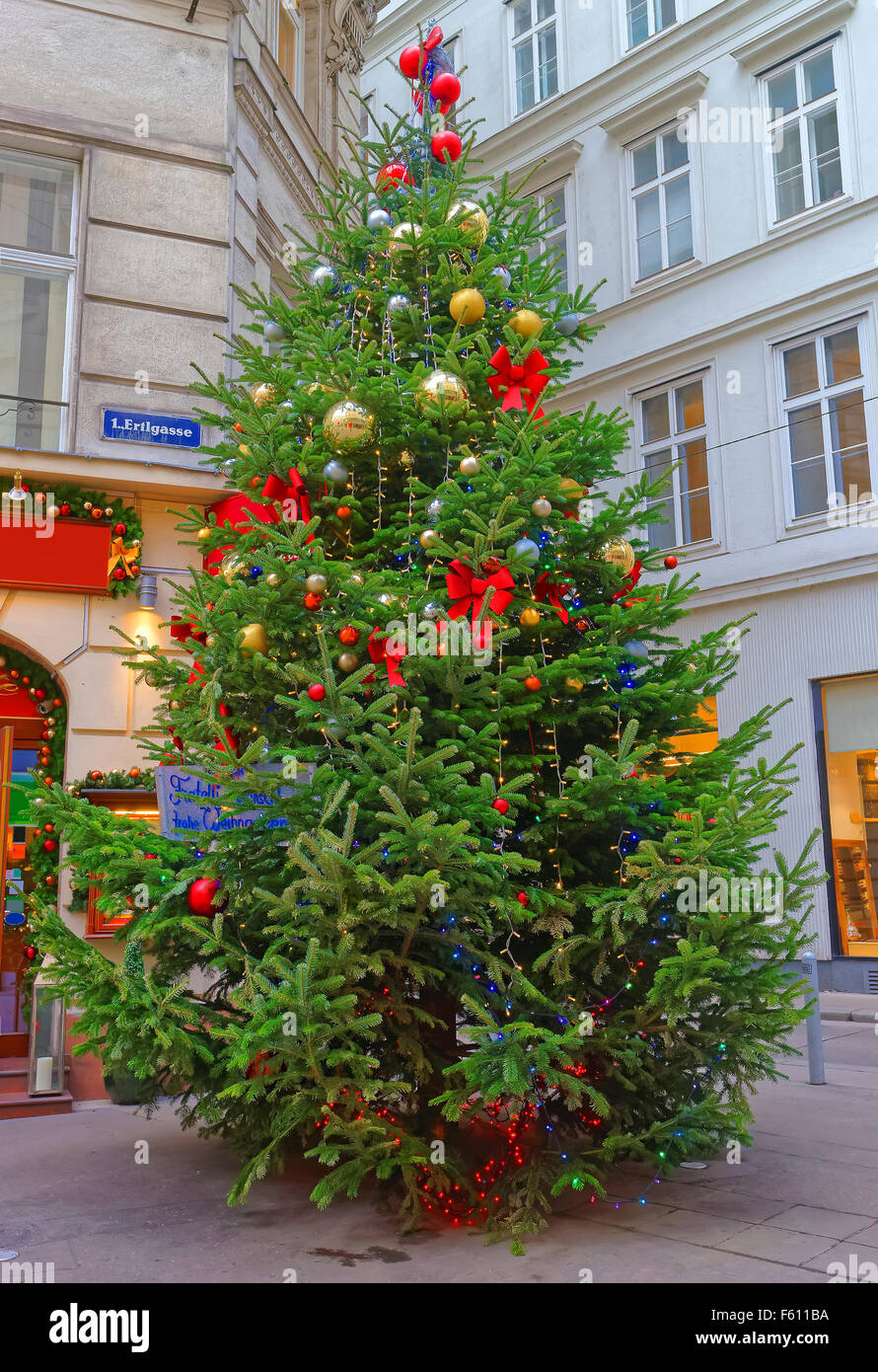 VIENNA, AUSTRIA, JANUARY 8, 2014 Christmas tree with modern design