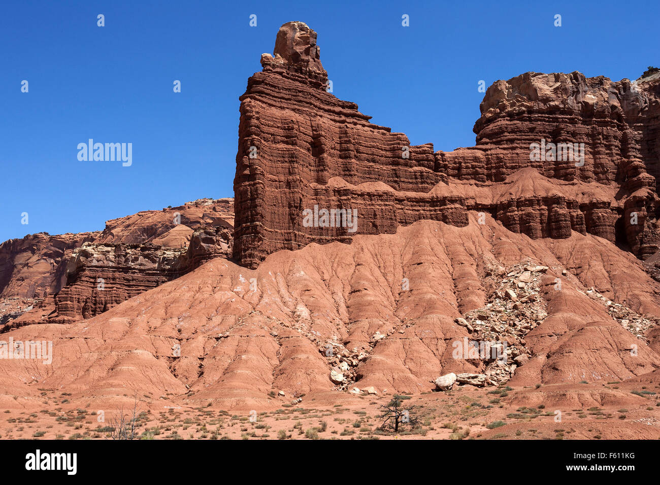 Chimney Rock, Capitol Reef National Park, Utah, USA Stock Photo