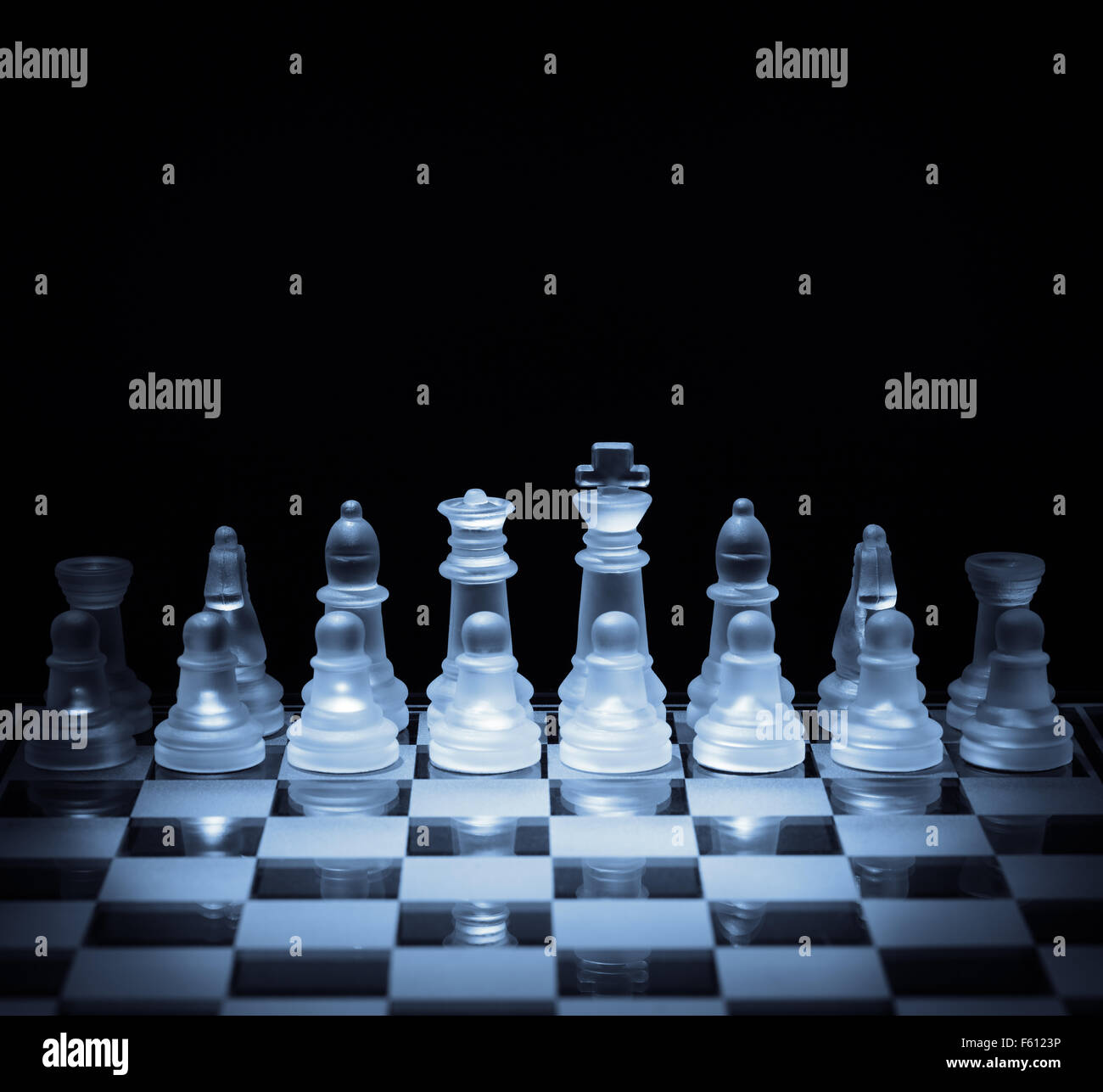 Business strategy and competition concept chess board ready for battle Stock Photo