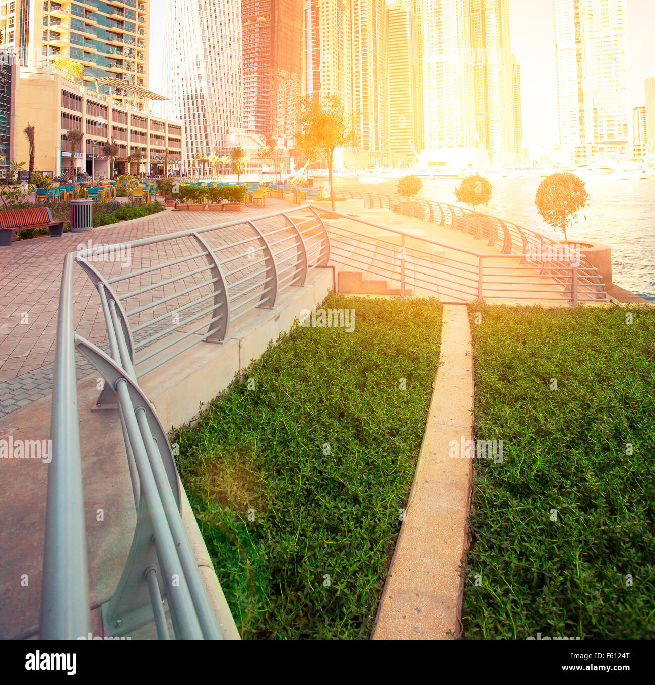 Dubai Marina Downtown Daytime Stock Photo Alamy