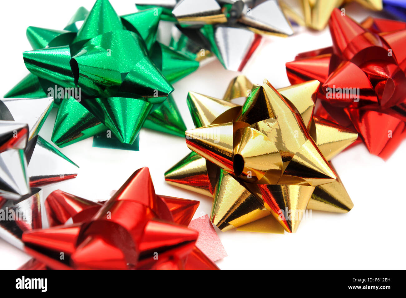 Colorful Origami Paper Stars On White Background Stock Photo - Alamy