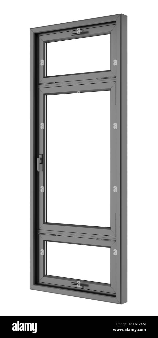 black metallic window isolated on white background Stock Photo