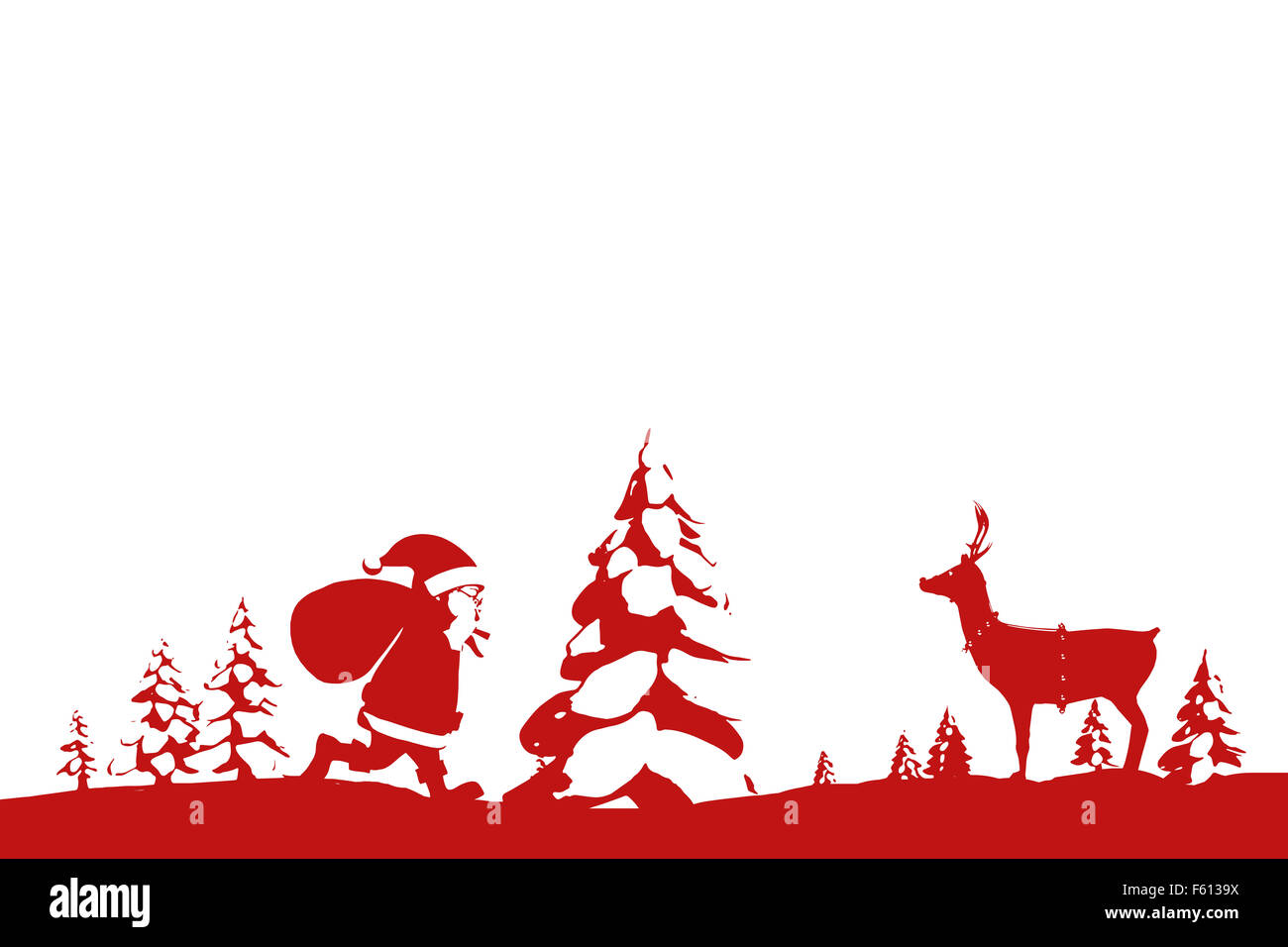 Composite image of christmas scene silhouette Stock Photo