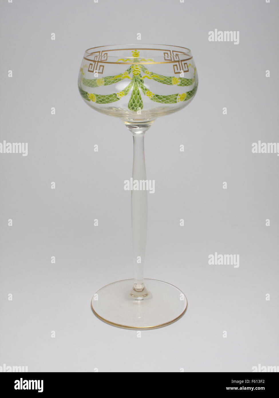 Theresienthal Art Nouveau enameled wine glass Stock Photo