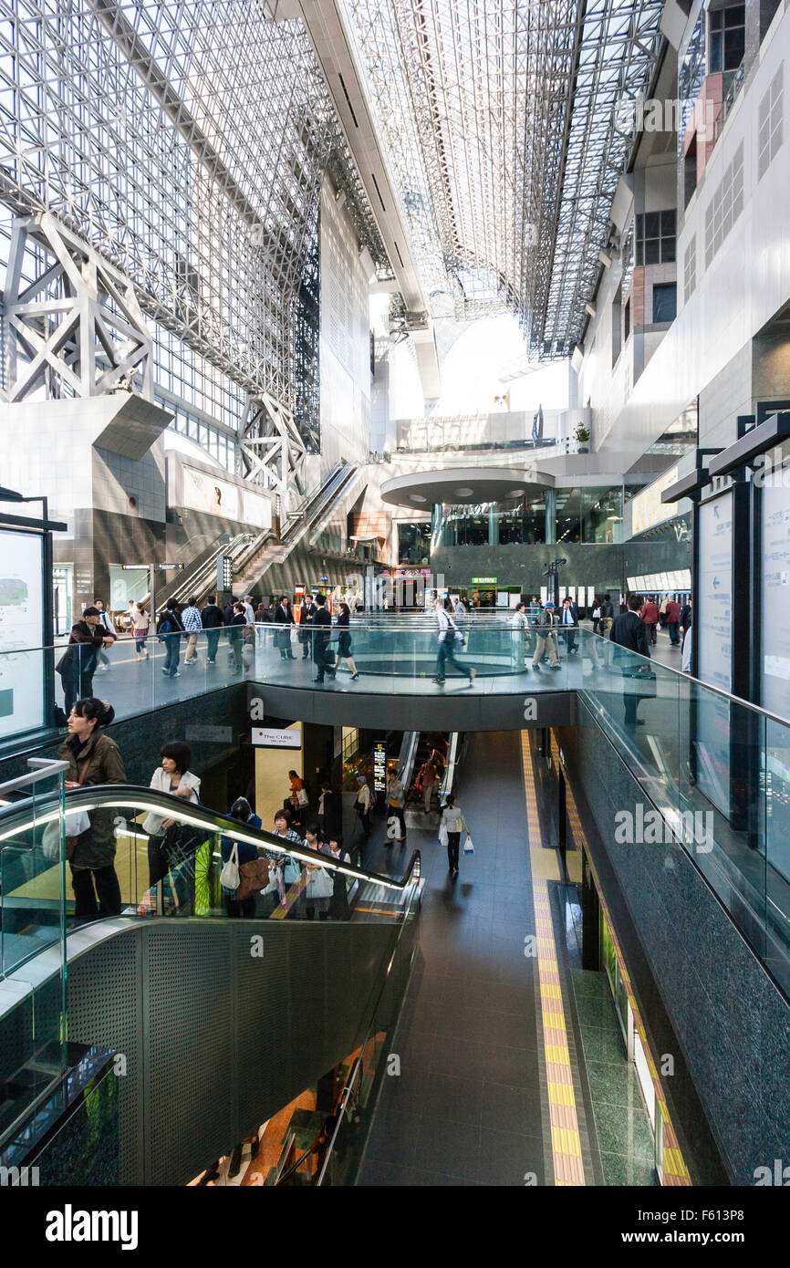 Kyoto Station Interior View Along Escalator And Elevated