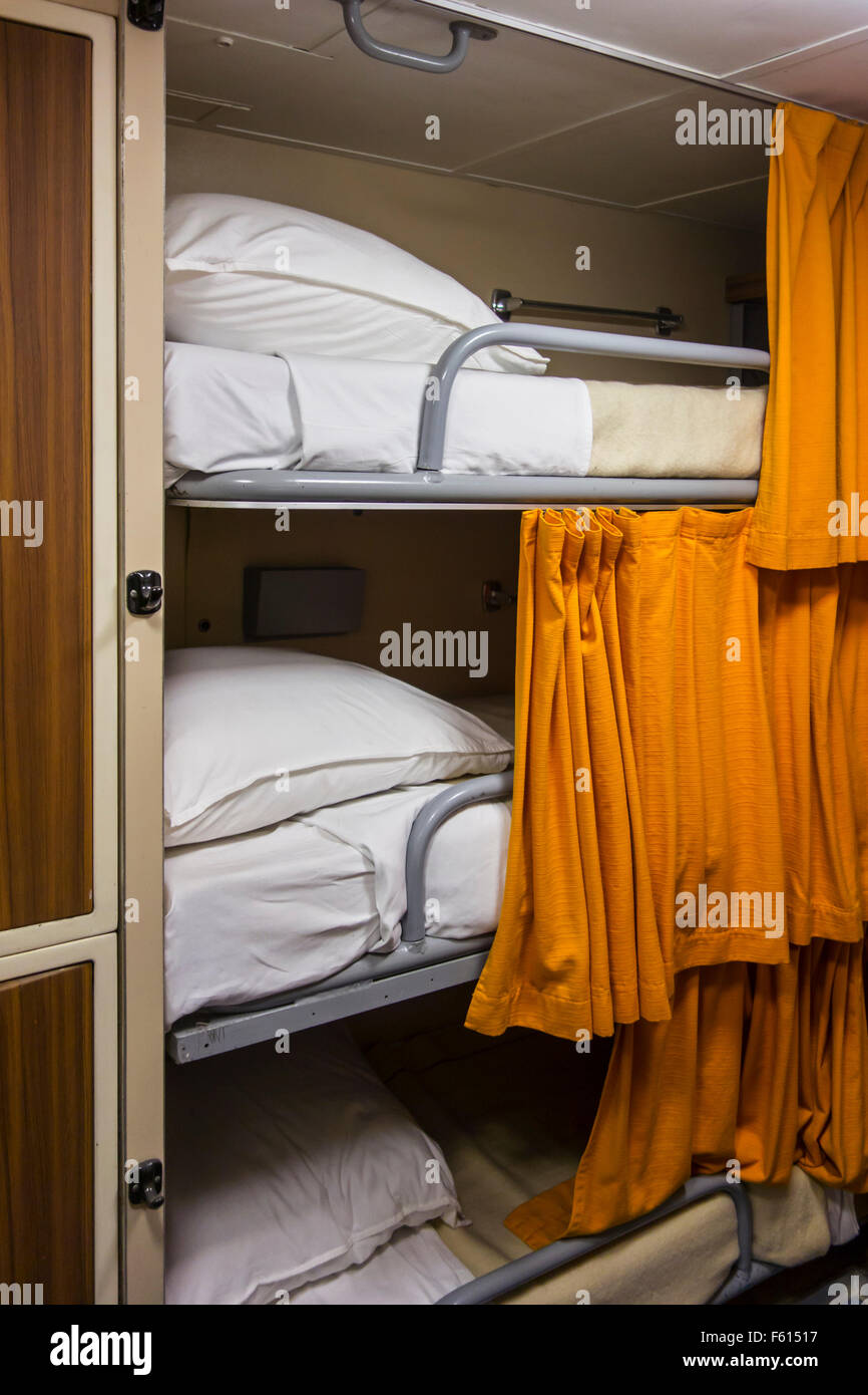 Bunk beds for crew aboard the Redoutable, French Navy SSBN ballistic