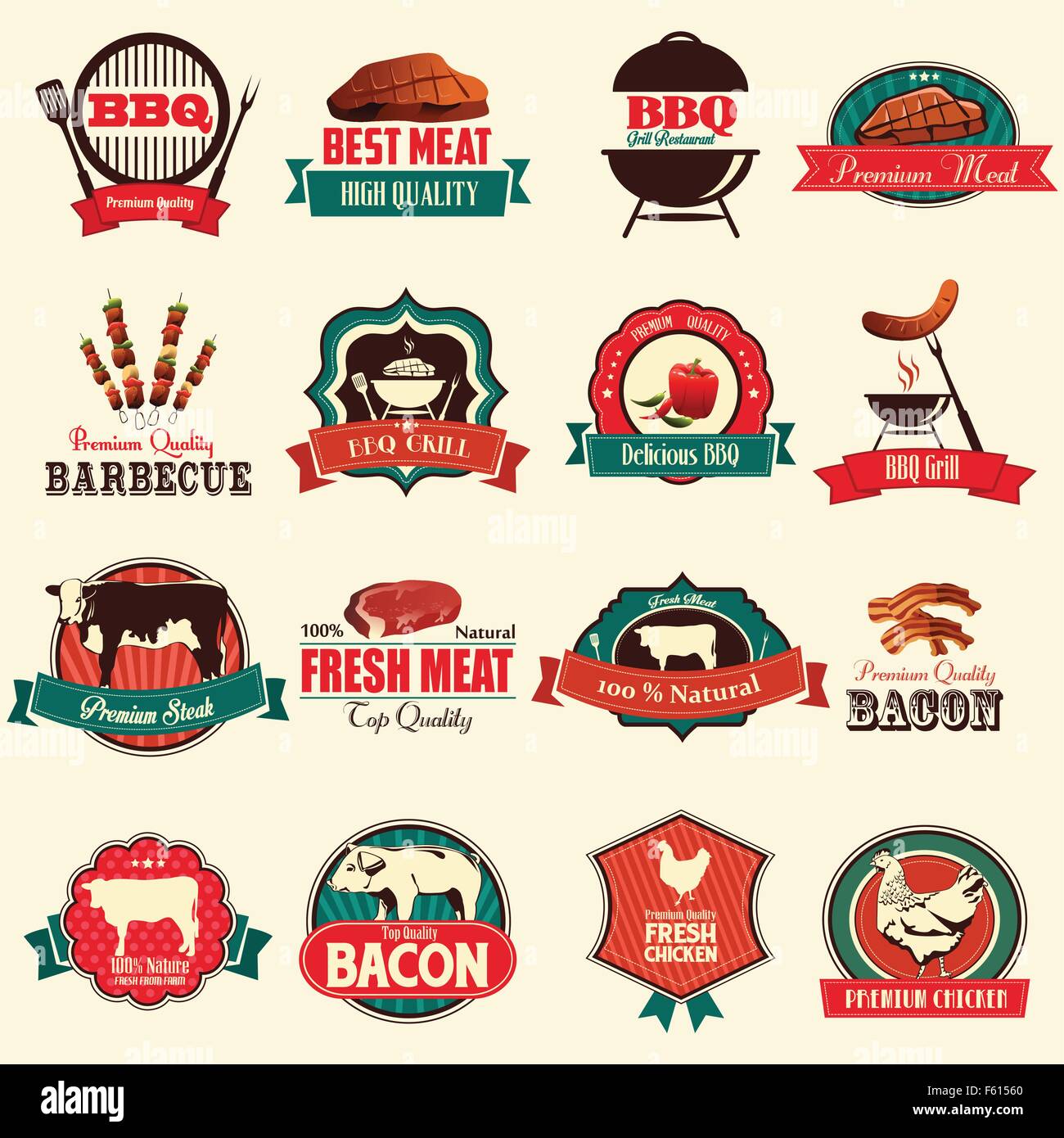 A vector illustration of barbecue icon sets Stock Vector Image & Art ...
