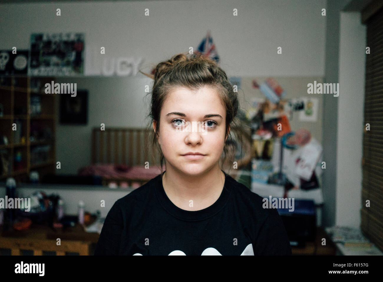 A teenage girl in her bedroom Stock Photo Alamy