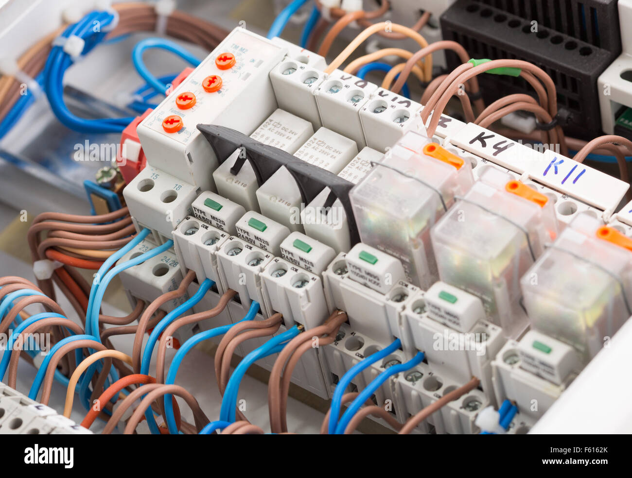 Closeup of electrical supplies in switchgear Stock Photo Alamy
