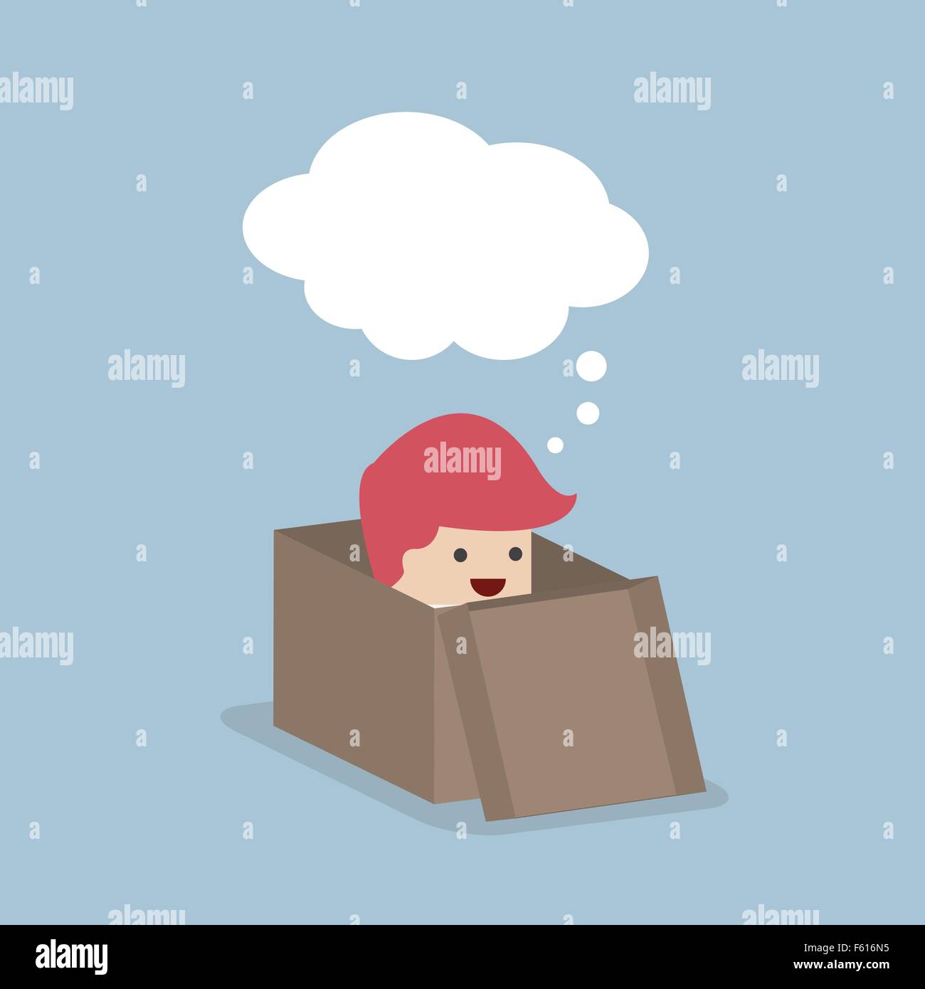 Businessman think outside the box, VECTOR, EPS10 Stock Vector