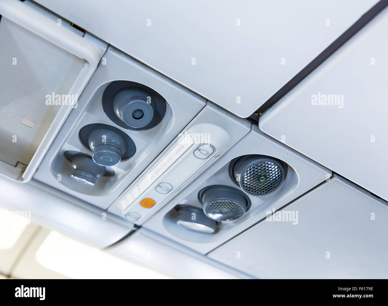 Light and air system in the plane close up Stock Photo