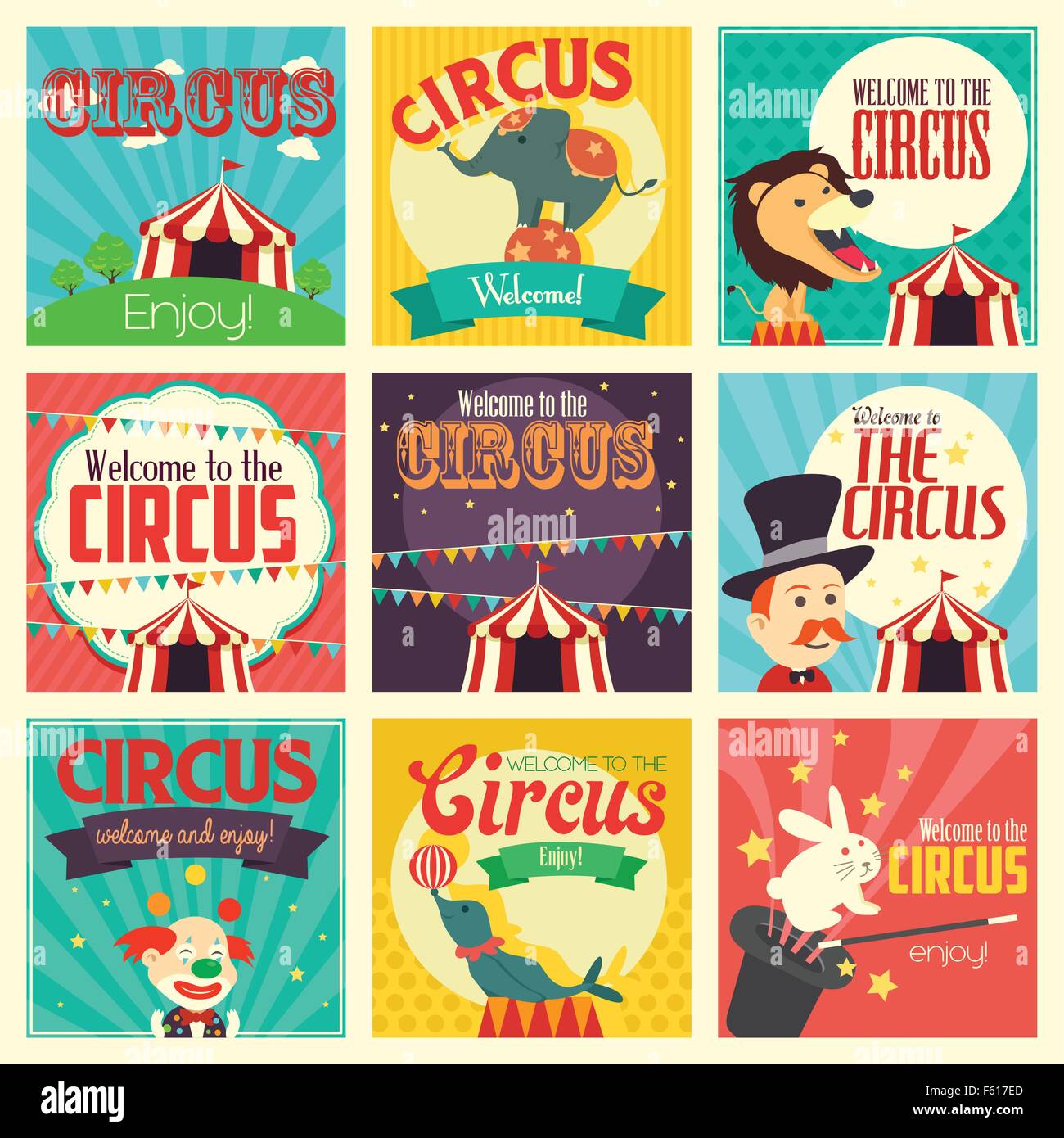 A vector illustration of circus icon sets Stock Vector Image & Art - Alamy