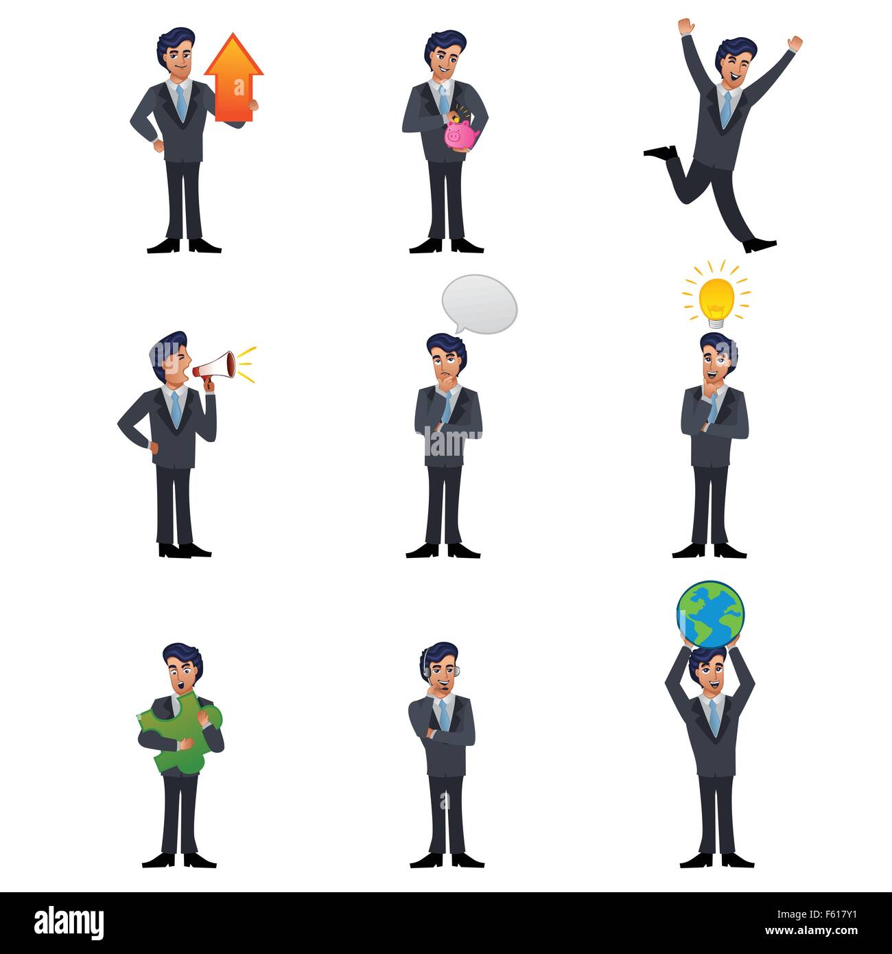 A vector illustration of businessman icon sets Stock Vector Image & Art ...