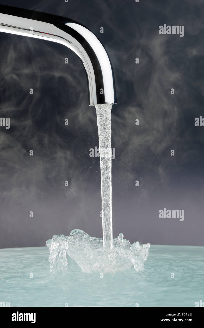 Tap with Running Water Stock Photo