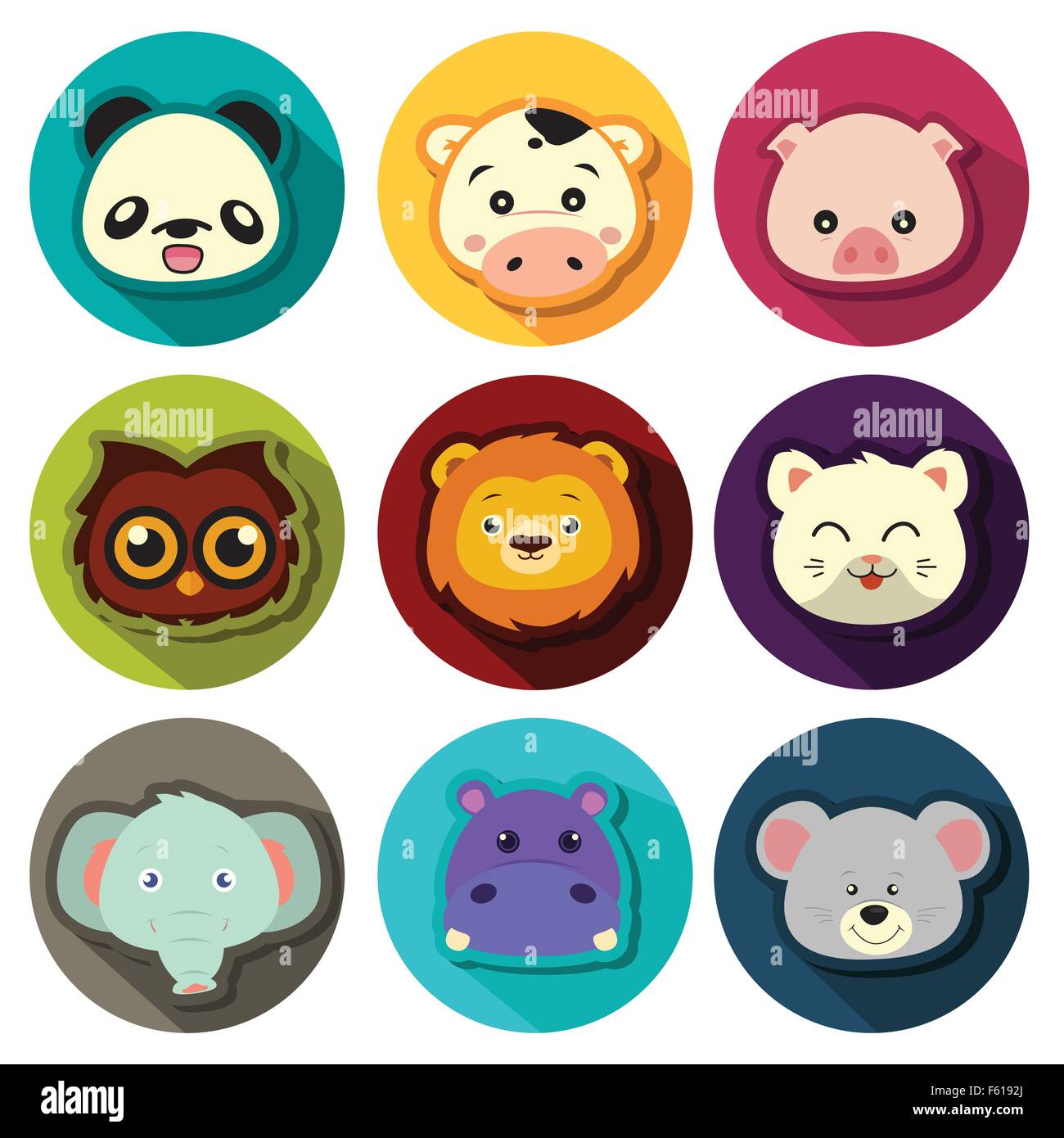 A vector illustration of animal icon sets Stock Vector