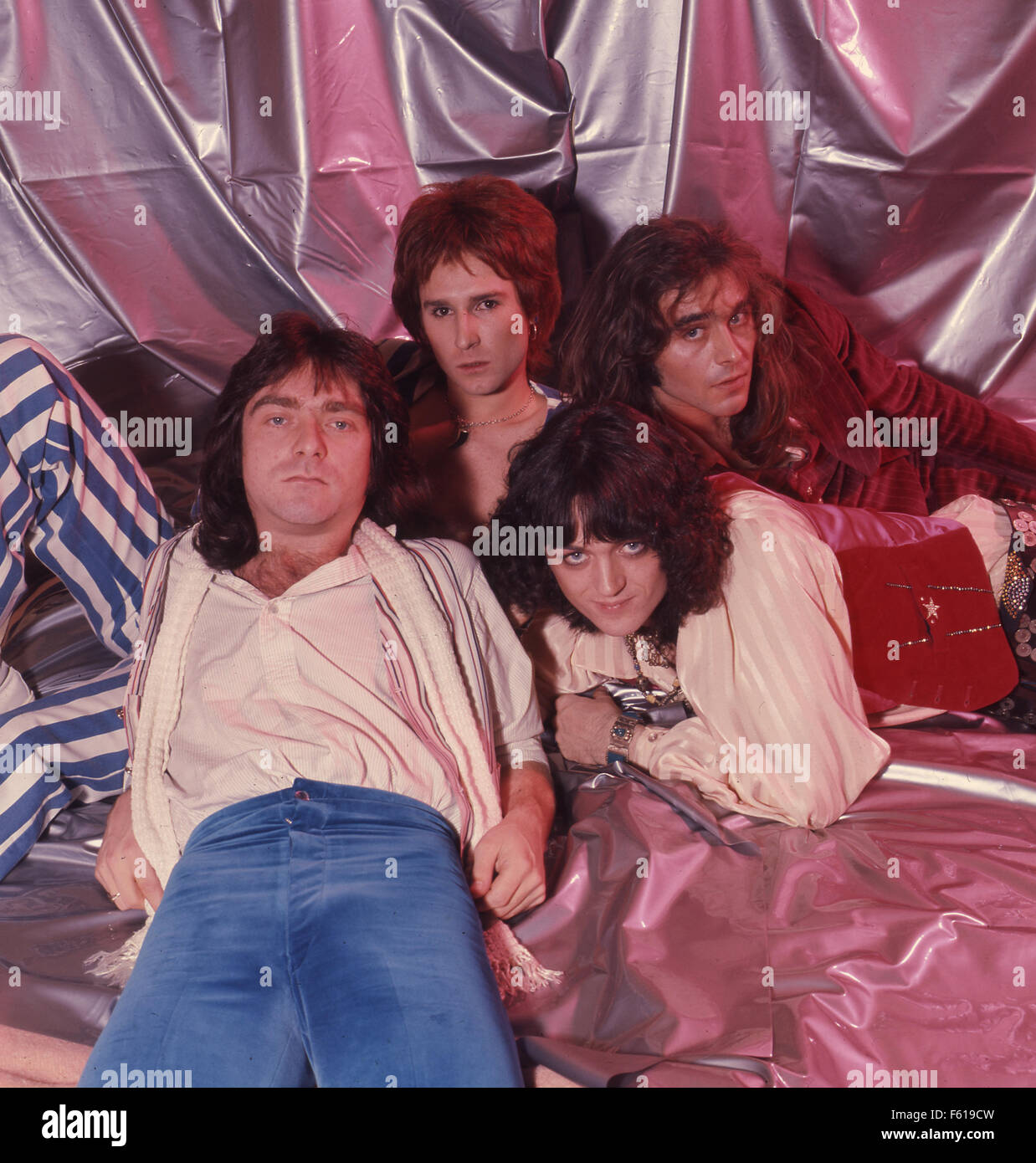 THE BABIES UK rock group in 1977. From left: Tony Brock, John Waite, Michael Corby, Wally Stocker Stock Photo