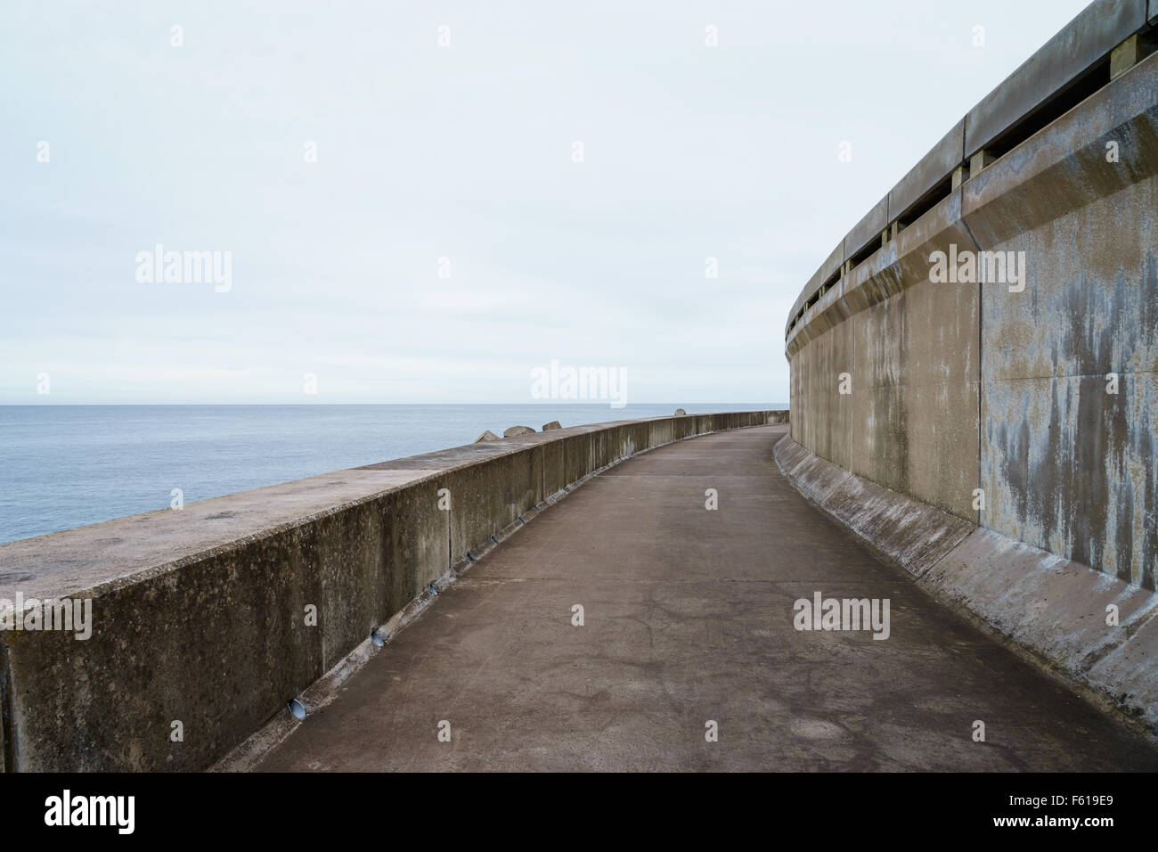 Concrete sea wall at the Torness nuclear power station, Scotland. Stock Photo