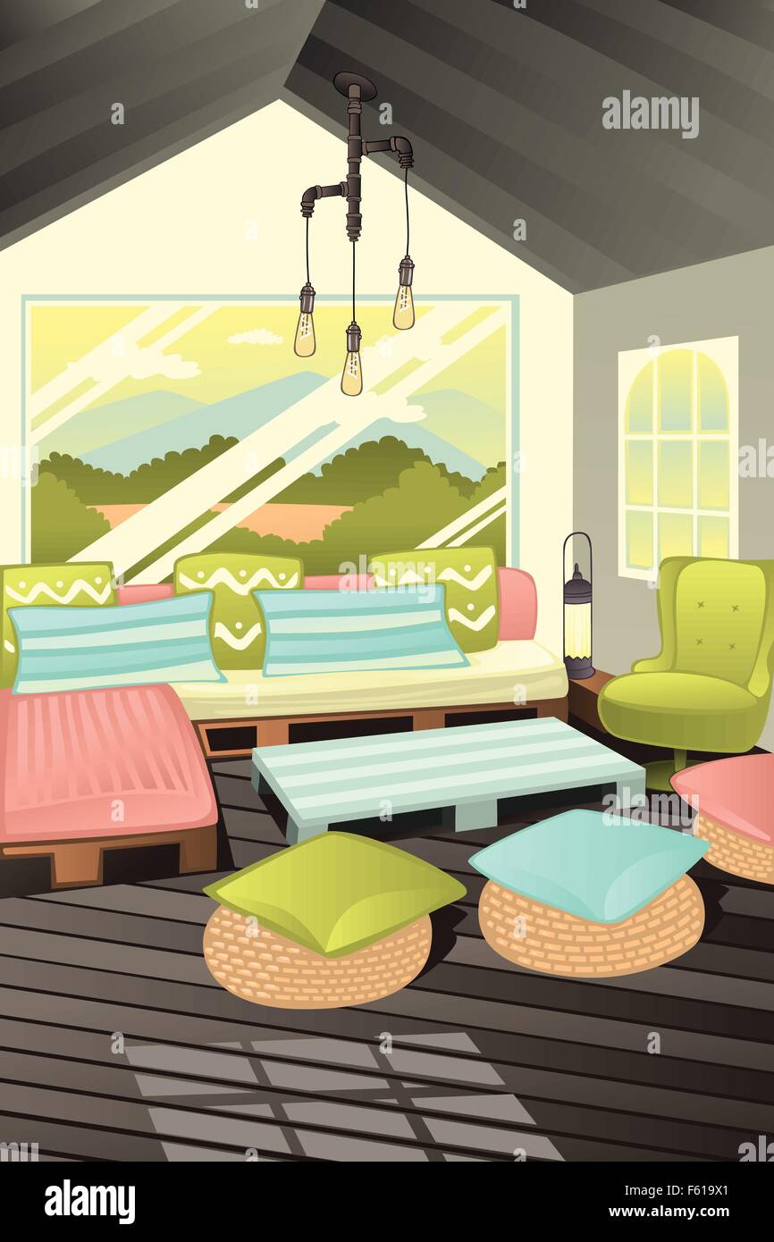 A vector illustration of ecological furniture made from recycle