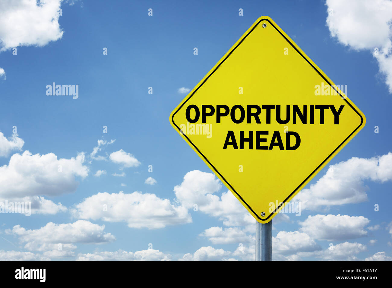 Opportunity ahead road sign Stock Photo