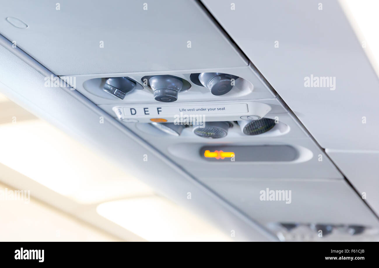 Light and air system in the plane interior Stock Photo