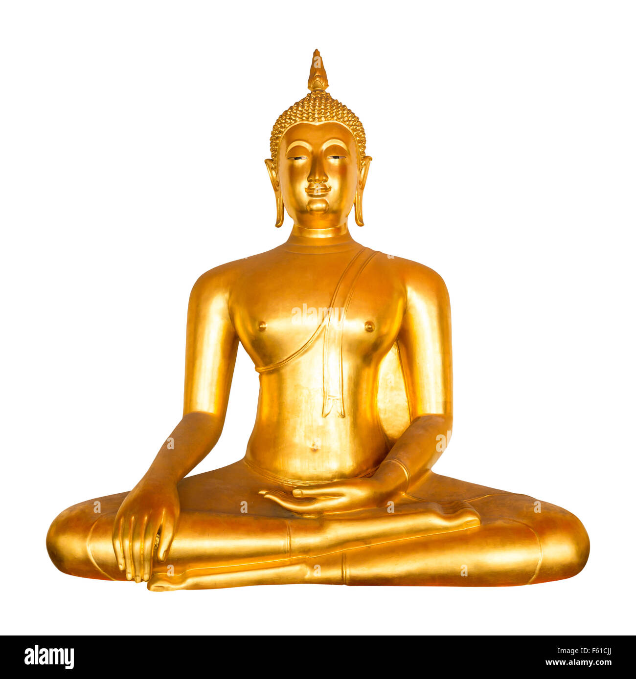 Buddha isolated on white (Wat Po Temple, Thailand) Stock Photo