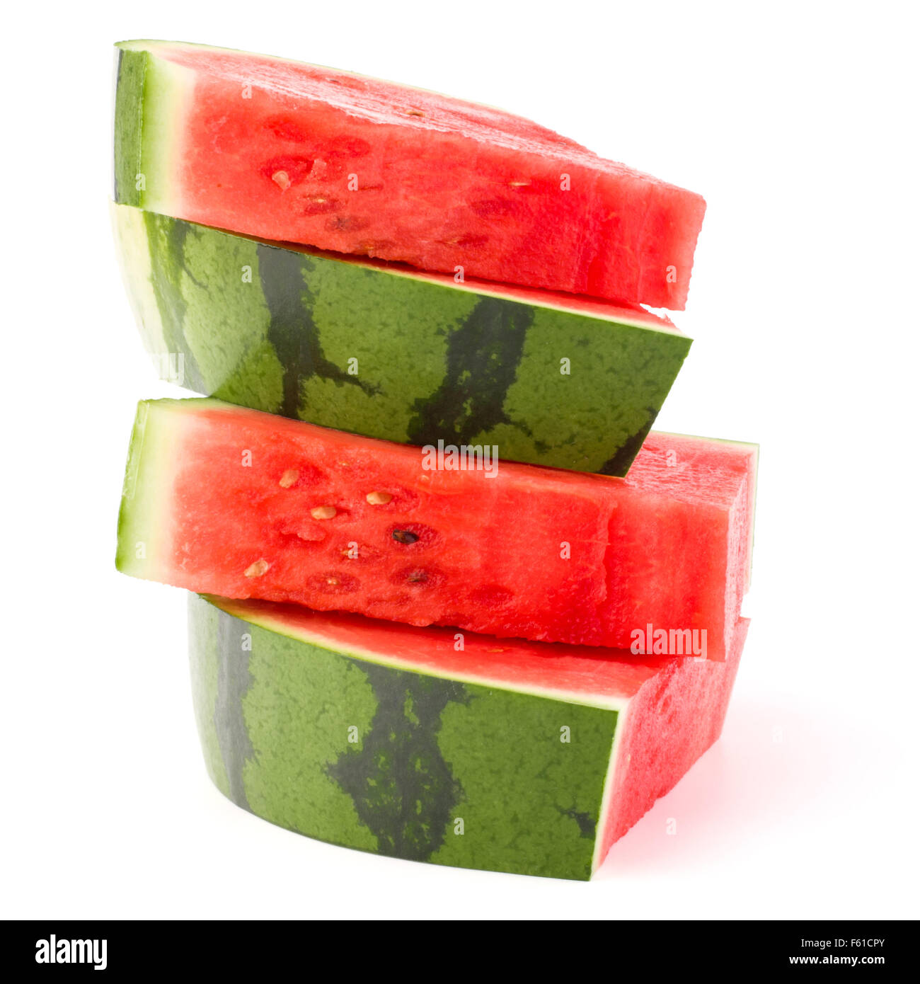 Sliced ripe watermelon isolated on white background cutout Stock Photo ...