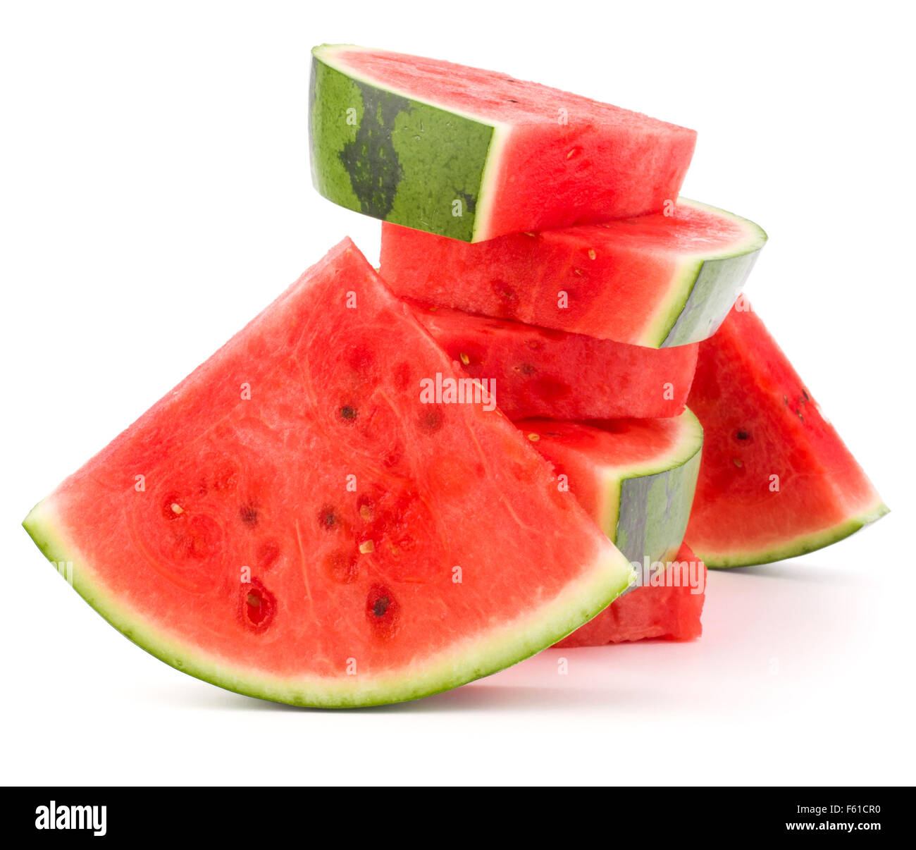 Sliced ripe watermelon isolated on white background cutout Stock Photo ...