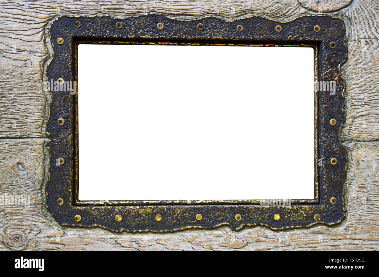 Blank frame on obsolete wood background Stock Photo Alamy