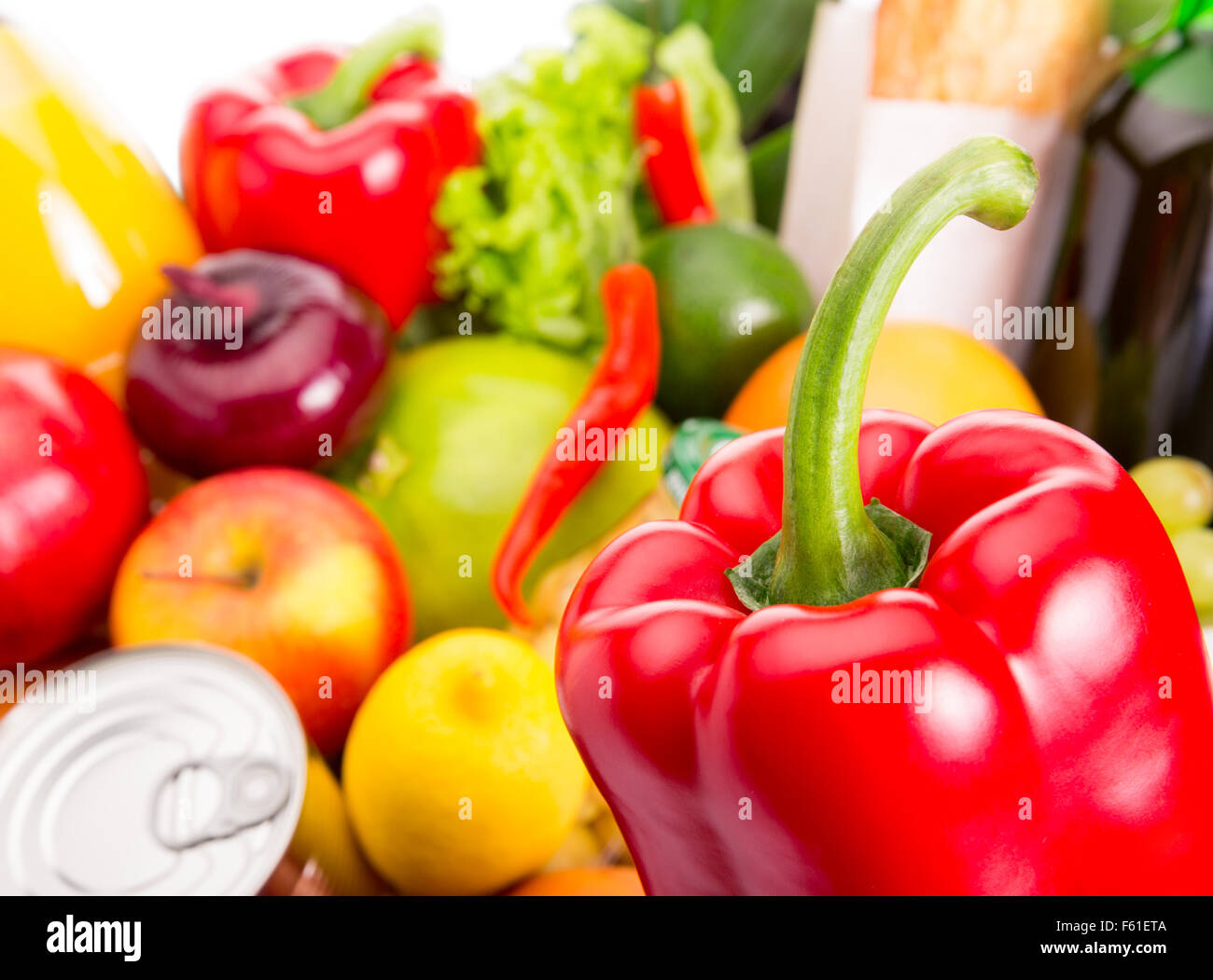 Various fruits and vegetables. Food set. Closeup photo Stock Photo Alamy