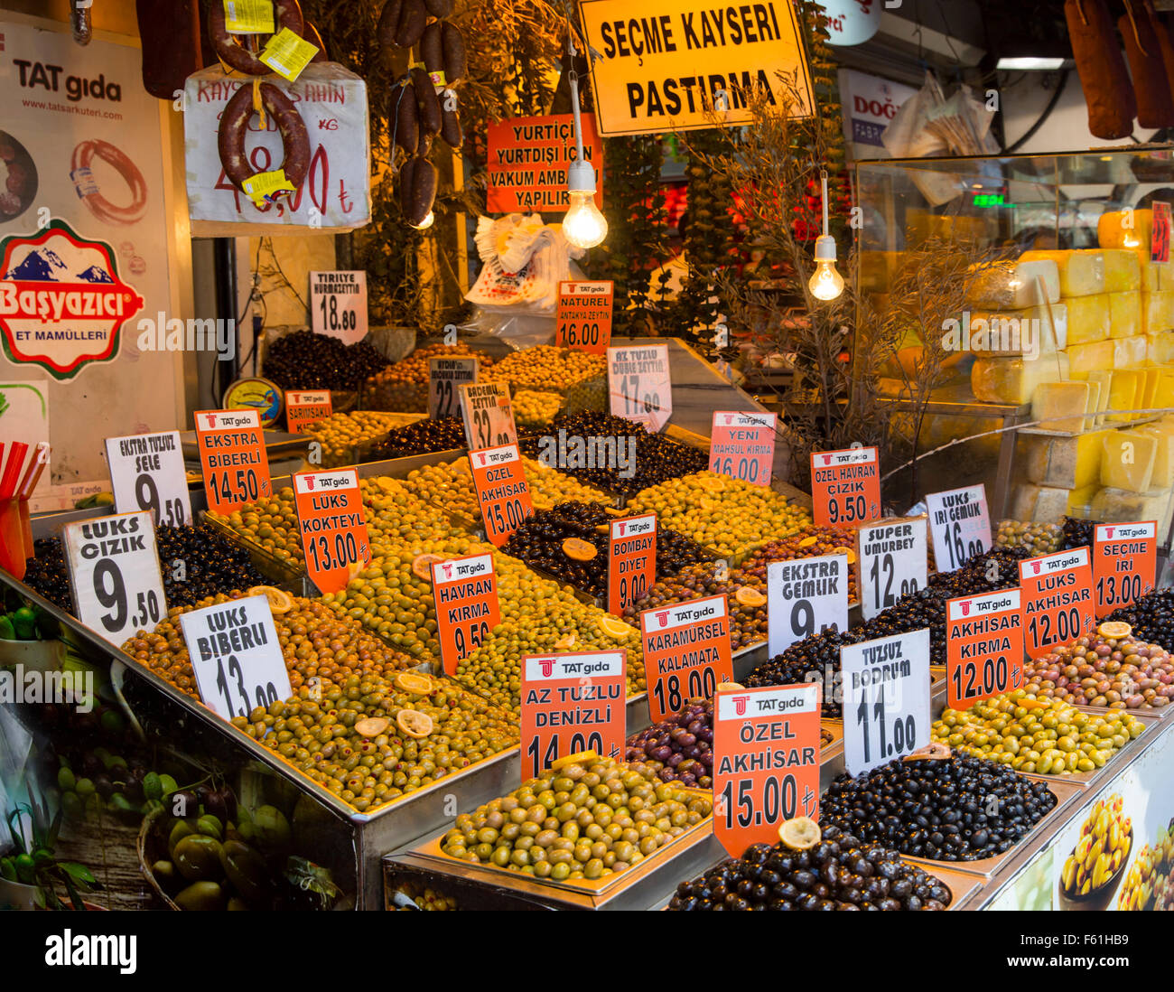 Egyptian Market, Istanbul, Turkey, Saturday, September 19, 2015. Stock Photo