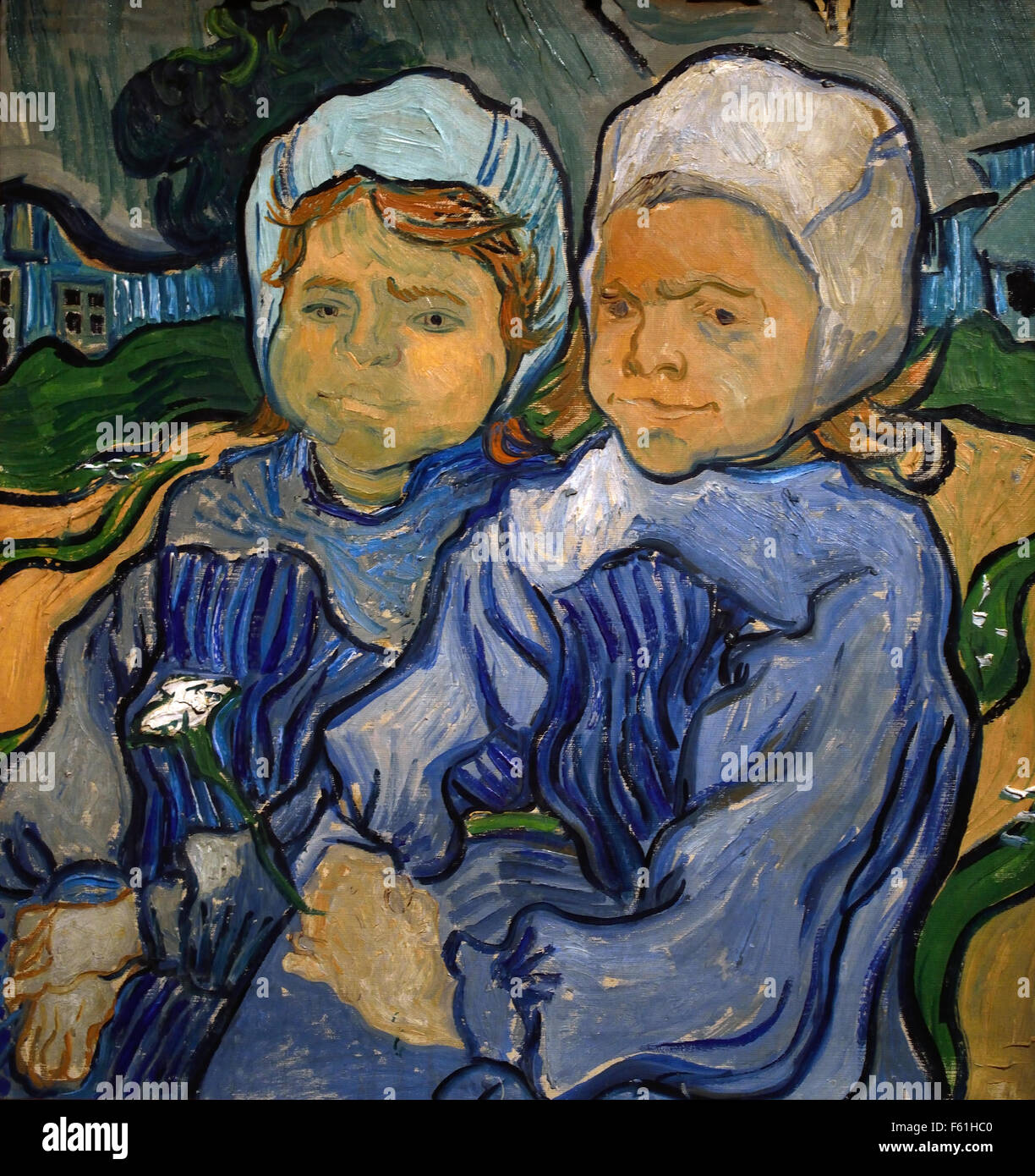 Two Little Girls 1890 Vincent van Gogh 1853–1890 Dutch The Netherlands Stock Photo