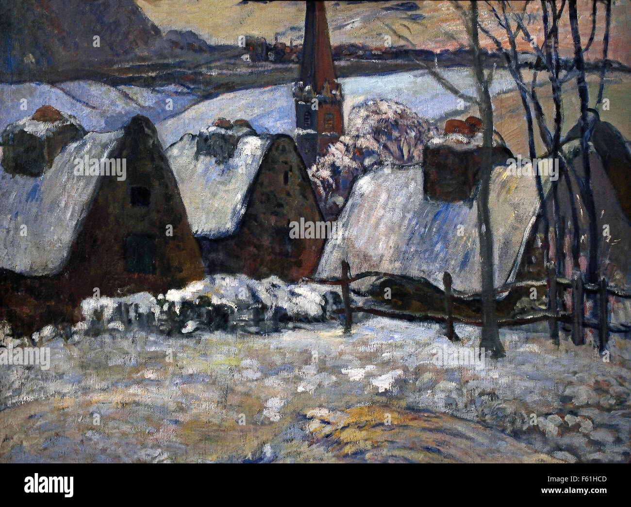 Village breton sous la neige - Breton village under snow 1894 Paul Gauguin 1848–1903 France French Stock Photo