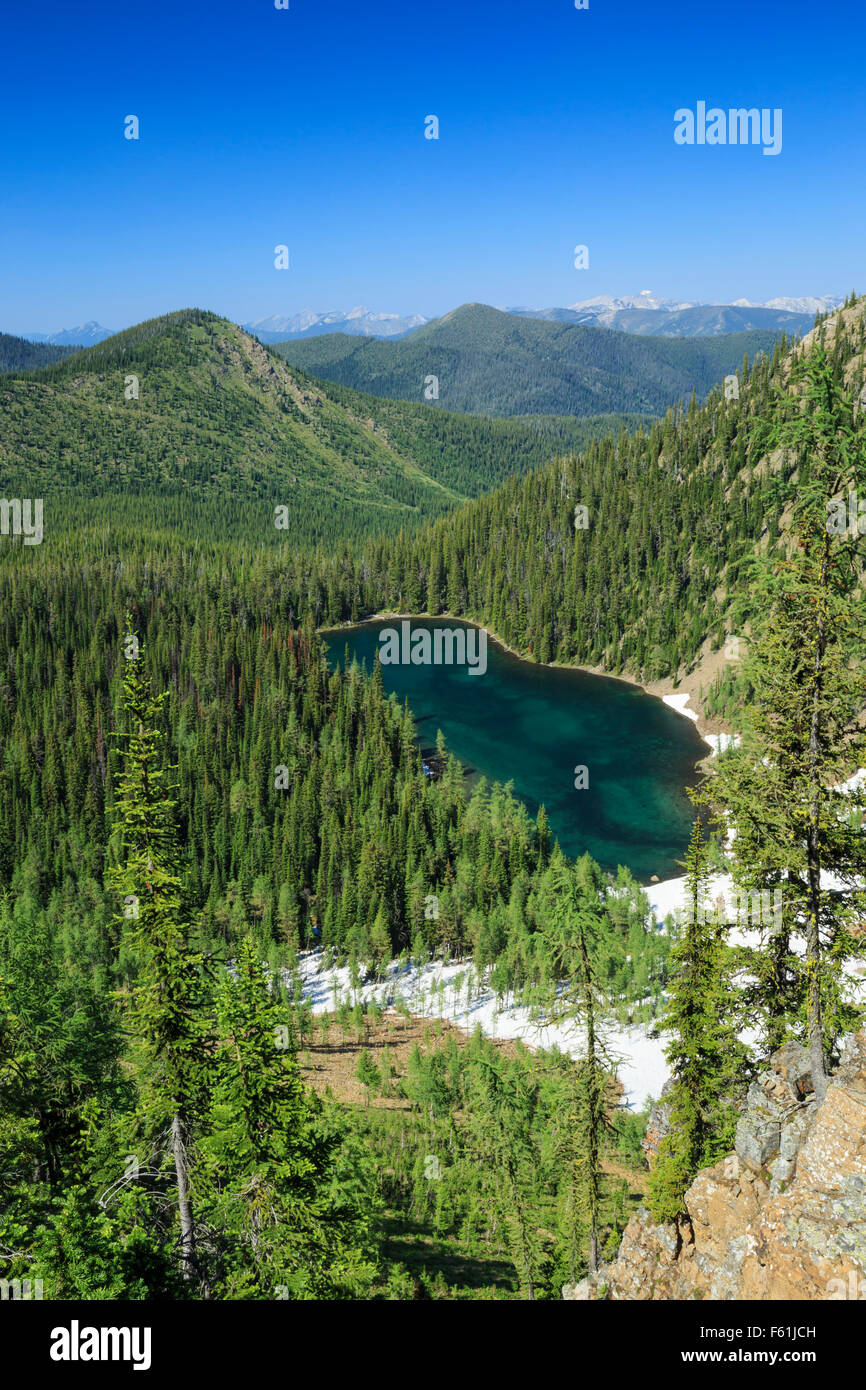 unnamed lake in the ten lakes basin of the ten lakes scenic area near eureka, montana Stock Photo
