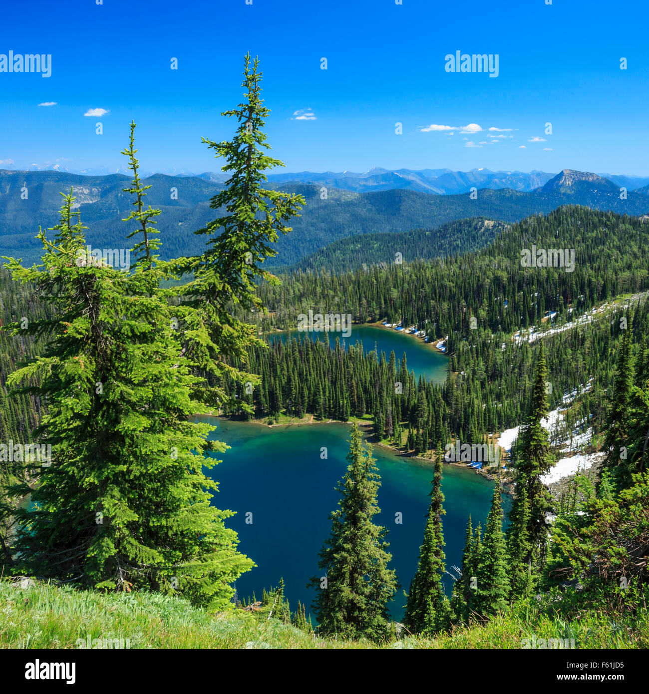 wolverine lakes in the ten lakes scenic area near eureka, montana Stock Photo