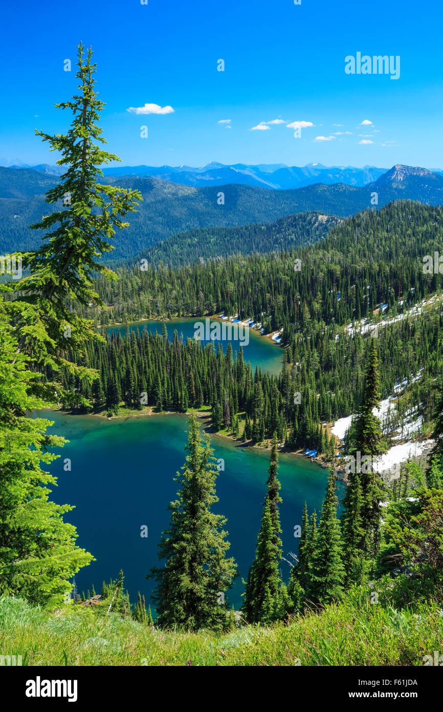 wolverine lakes in the ten lakes scenic area near eureka, montana Stock