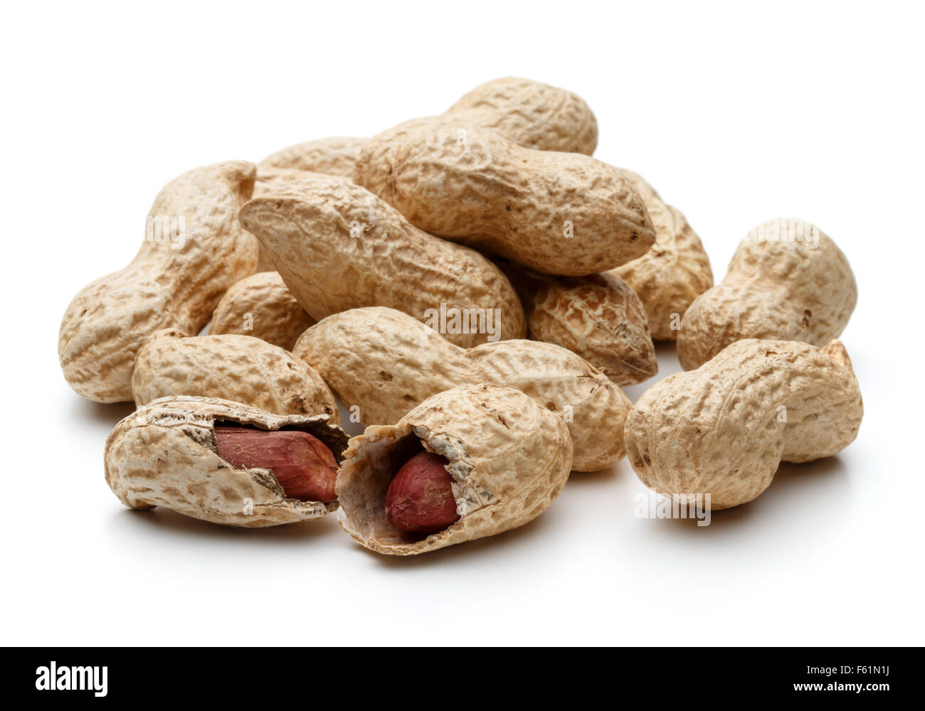 peanut pod or arachis isolated on white background cutout Stock Photo