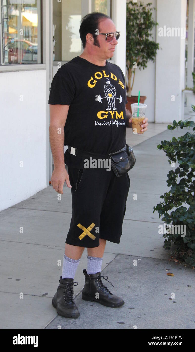 Comedian Andrew Dice Clay out and about in Beverly Hills Featuring