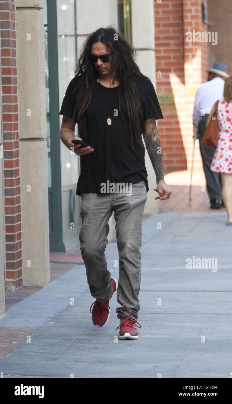 Guitarist of the nu metal band Korn, James Shaffer goes shopping in Beverly Hills  Featuring: James Shaffer Where: Los Angeles, California, United States When: 29 Sep 2015 Stock Photo