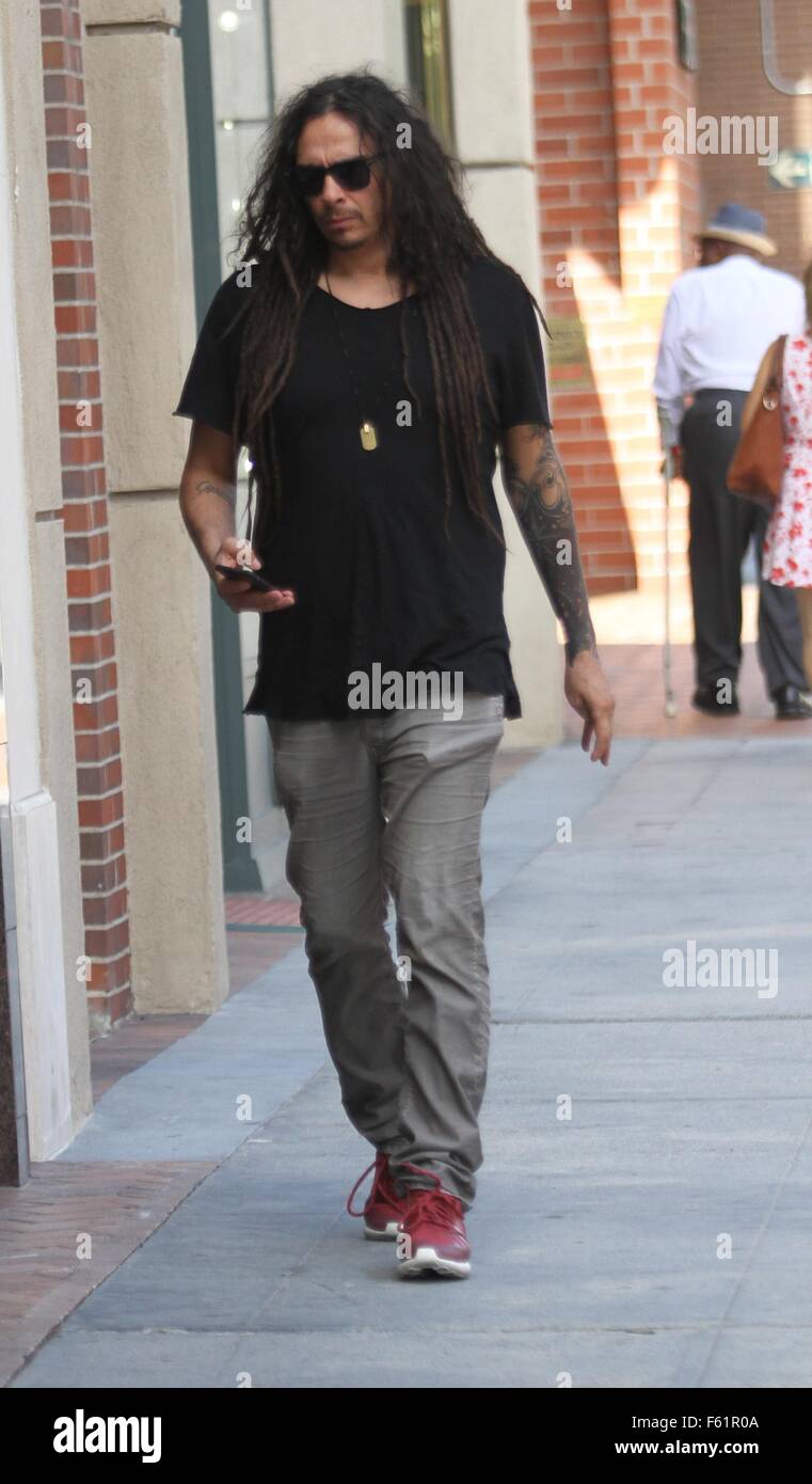 Guitarist of the nu metal band Korn, James Shaffer goes shopping in Beverly Hills  Featuring: James Shaffer Where: Los Angeles, California, United States When: 29 Sep 2015 Stock Photo
